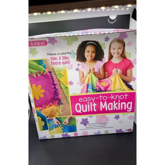 New Beginner Quilt Making Kit Multicolor 59” X 39” Quilt Made By Me Fleece Fabri - Picture 2 of 3